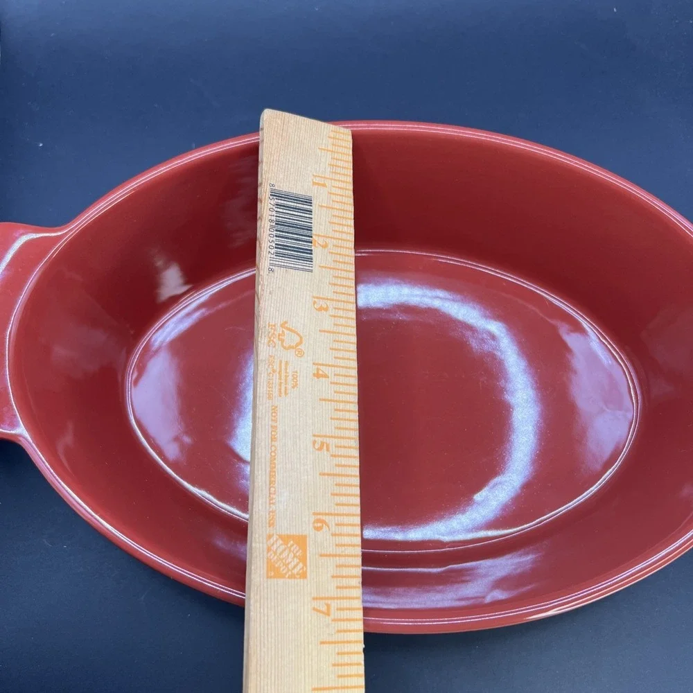 Threshold‎ Baking Dish Oval Stoneware 2.5qt Casserole Oven Dishwasher Brick Red